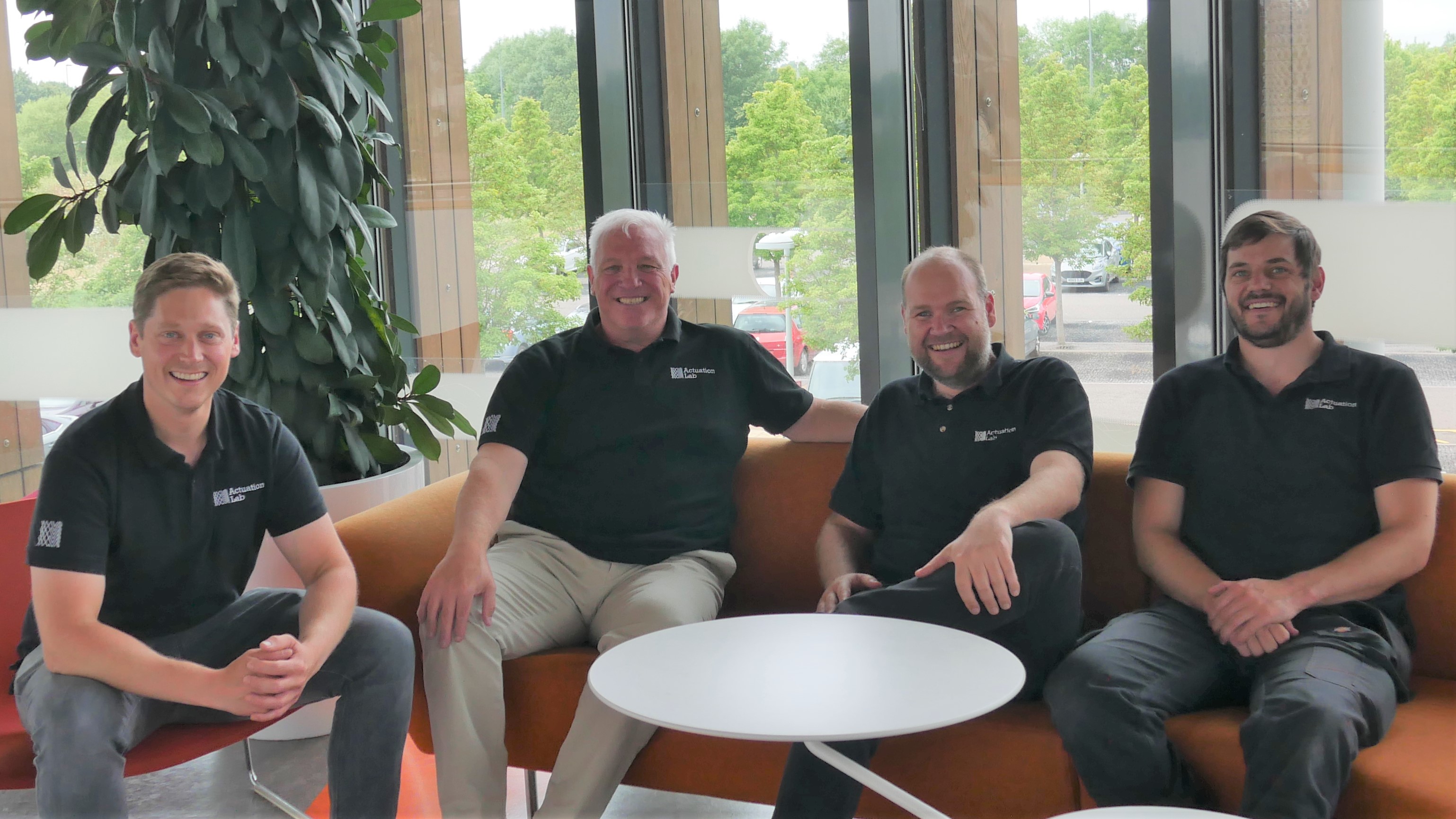 From left to right: CEO Simon Bates, Business Development Associate Rob Boycott, CTO Michael Dicker and Head of R&D Tom Llewellyn-Jones