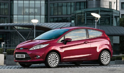21st century Ford Fiesta in a shade of red